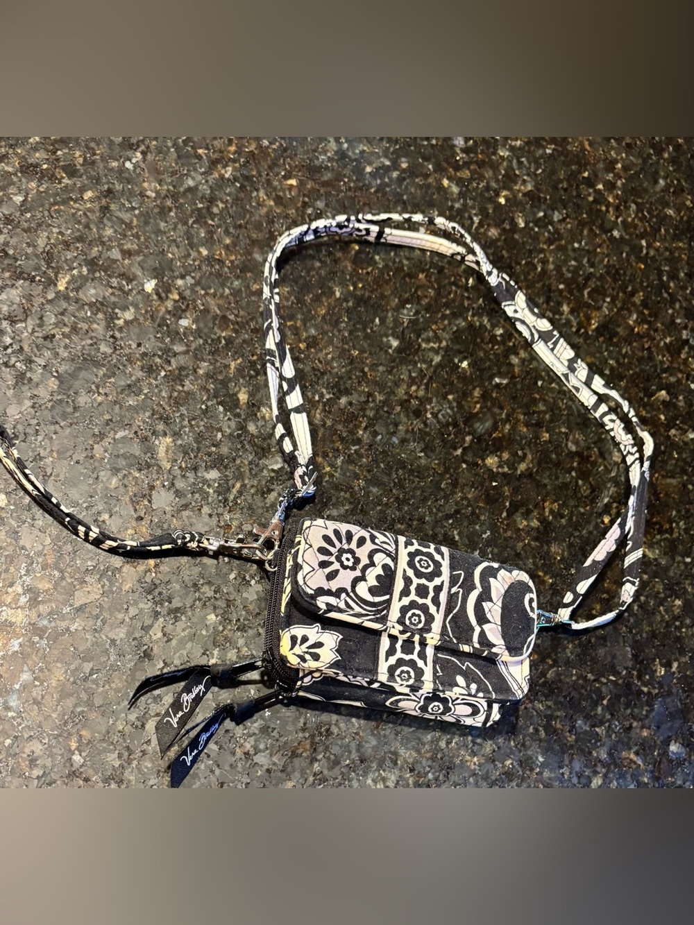 Vera Bradley All-In-One Crossbody Wallet in Retired (2010) Pattern Night & Day